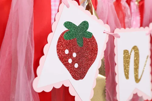 Vista 7 de Cartel para silla alta con temática de bayas y fresas, accesorio de fotos de pastel de aplastamiento, decoración de fondo de fotos de primer