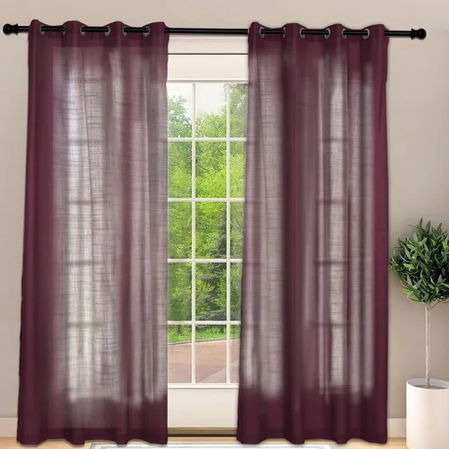 Vista 22 de Frelement Cortinas opacas extralargas de 108 pulgadas de largo, para sala de estar, cortinas de lino con bloqueo de luz, cortinas con aislamiento