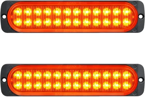 Vista 9 de Paquete de 2 luces LED ámbar de aluminio para remolque, señal de giro, freno de estacionamiento, luces de montaje en superficie impermeables