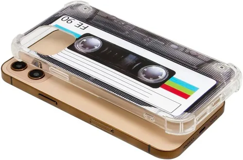 Vista 6 de FAteamll Funda para teléfono con acabado mate, cubierta trasera suave con esquinas reforzadas, TPU suave, carcasa de cinta de casete retro