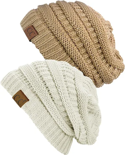 Vista 62 de Gorro a la moda de tejido suave abultado, cálido y elástico de C.C
