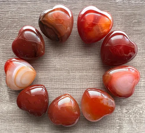Vista 38 de Corazón hinchado de piedras preciosas al por mayor, corazones hinchados de piedras preciosas pulidas, piedra de palma de cristal, corazón de cristal
