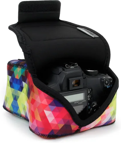 Vista 15 de USA GEAR Funda para cámara réflex digital con tecnología de DuraNeoprene, almacenamiento de accesorios y aberturas para correa – Funciona con Nikon