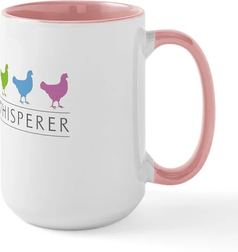 Vista 32 de CafePress Backyard Chicken Whisperer Mugs Taza de café de cerámica de 15 oz (15.0 fl oz)