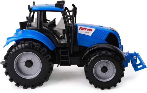 Vista 6 de Toyland Tractor agrícola accionado por fricción con sombrero de apertura, disponible en rosa, azul, rojo y verde (azul)