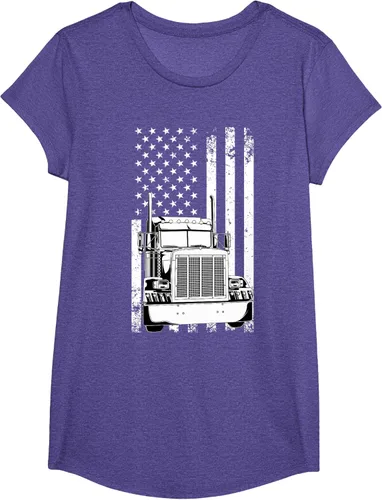 Vista 55 de Camión conductor bandera americana camionero vintage hombres mujeres regalo camiseta