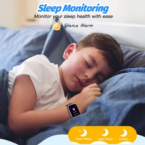 Vista 6 de Reloj inteligente para niñas, IP68, impermeable, reloj rastreador de actividad física con cara DIY de 1.5 pulgadas, monitor de sueño de frecuencia