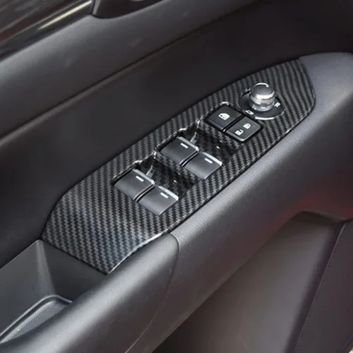 Vista 3 de ruihe 4 piezas de fibra de carbono de color de ventana de puerta de automóvil panel de control ajuste para Mazda CX-5 CX5 2017 2018 2019 2020 2021