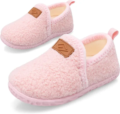 Vista 7 de Lefflow - Pantuflas para niños y niñas, zapatos de casa sin cordones para bebés, zapatos ligeros para caminar al aire libre