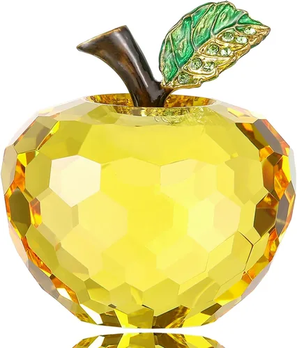 Vista 9 de Figura de manzana de cristal de Vie jeune, pisapapeles de estatua hecha a mano, adorno para decoración del hogar, artesanías de cristal
