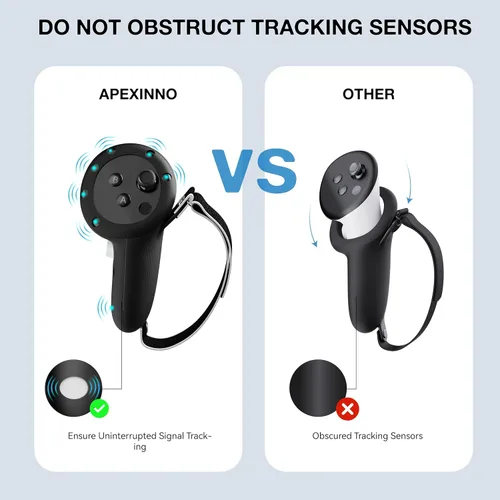 Vista 2 de APEXINNO Upgraded VR Controller Grips Cover for Meta Quest 3 Accessories, Silicone Controllers Protector for Oculus Quest 3, Comfort Grip Skin with