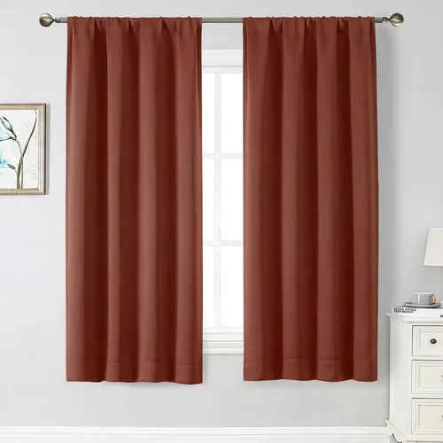 Vista 165 de Cortinas opacas para dormitorio, sala de estar, juego de 2 paneles de 54 pulgadas de largo, cortinas de oscurecimiento de habitación con aislamiento