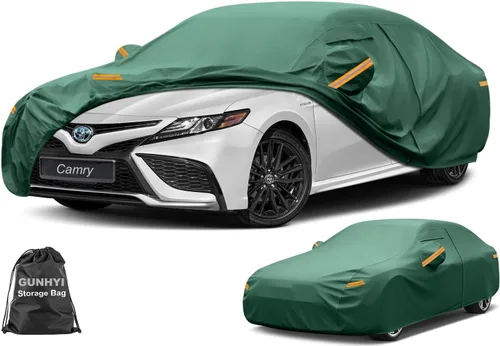 Vista 10 de GUNHYI - Funda para coche impermeable para todo tipo de clima, funda completa de 16 capas de alta resistencia para exteriores con ventilaciones