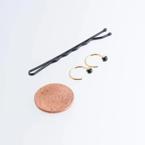 Vista 45 de Half Huggie Gold Hoop Earrings for Girls Women Tiny Cartilage Birthstone Stud Piercing Earring Hypoallergenic Earring Screw Back Dainty Hug Hoops