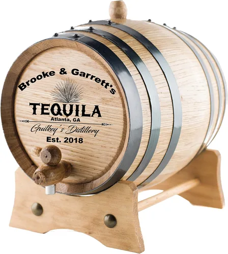 Vista 2 de Barril personalizado de roble de tequila Barril de envejecimiento de roble blanco americano grabado personalizado - Envejece tu propio tequila