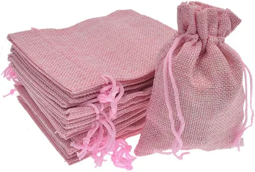 Vista 8 de 50 bolsas de arpillera blanca con cordón, bolsas pequeñas de lino de 2.7 x 3.5 pulgadas, bolsas de regalo para joyas, bolsas de dulces para Navidad