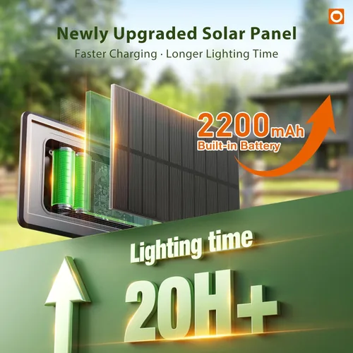 Vista 6 de addlon Cadena de luces solares para exteriores de 25 pies con alimentación solar, resistente al agua con control remoto, cadena de luces solares