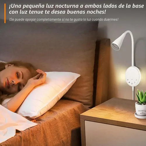 Vista 4 de SANKEDOU Luz de lectura LED para montaje en pared, luces de lectura de cabecera con control táctil, 5 regulables, salida USB, luz nocturna