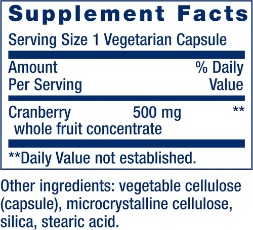 Vista 3 de Life Extension Cran-Max®, 500 mg, concentrado de fruta entera de arándano, promueve la salud del tracto urinario con potentes antioxidantes, sin