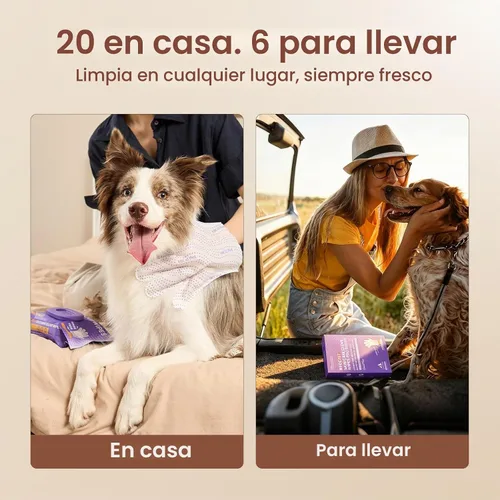 Vista 9 de HICC PET - Toallitas de limpieza para guantes profesionales para perros y gatos, 6 unidades sin perfume.