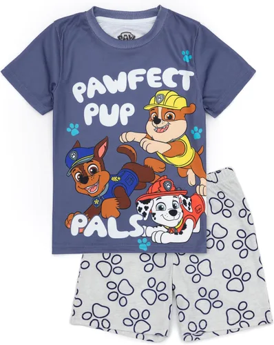 Vista 3 de Paw Patrol Paquete de 2 pijamas para niños pequeños Marshall Rubble Chase Rescue Pups, conjunto de camiseta y pantalones cortos