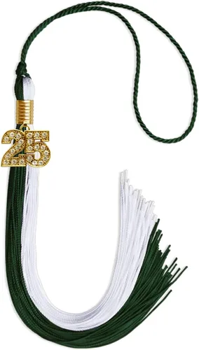 Vista 120 de Endea Graduation Borla de doble color con dije dorado (negro/oro brillante, 2022)