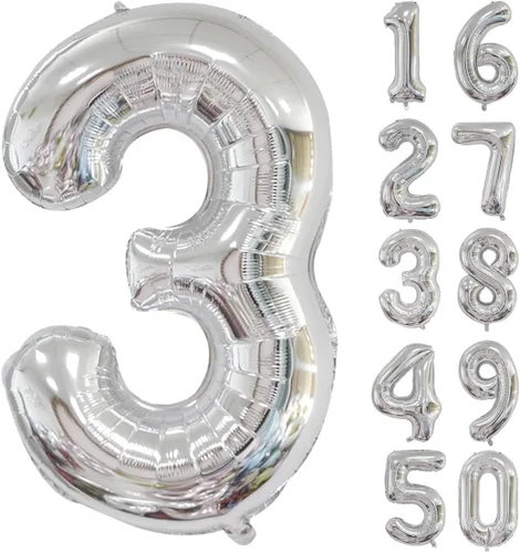 Vista 337 de Globos gigantes de helio de aluminio de 40 pulgadas, color negro, globos digitales grandes del número 0 para decoración de fiesta de cumpleaños