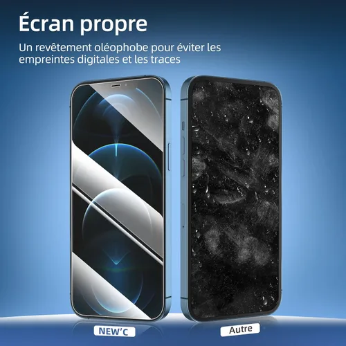 Vista 225 de NEW'C Paquete de 3 protectores de pantalla de privacidad para iPhone Air/iPhone 17 Air (6.5 pulgadas), película de vidrio templado antiespía