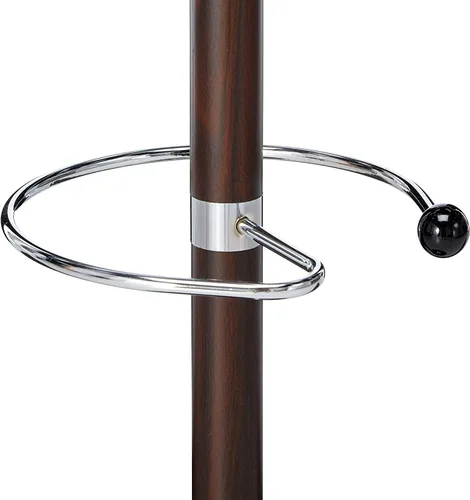 Vista 4 de UNIWARE Perchero de metal resistente de 70 pulgadas con revestimiento de PVC con soporte para paraguas, 14 ganchos, soporte de base de mármol