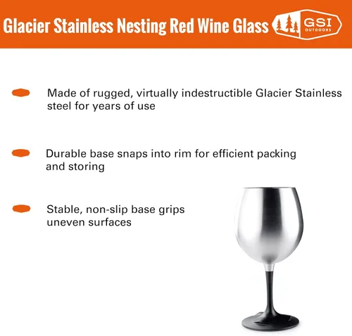 Vista 2 de GSI Outdoors - Copa de vino de acero inoxidable Glacier