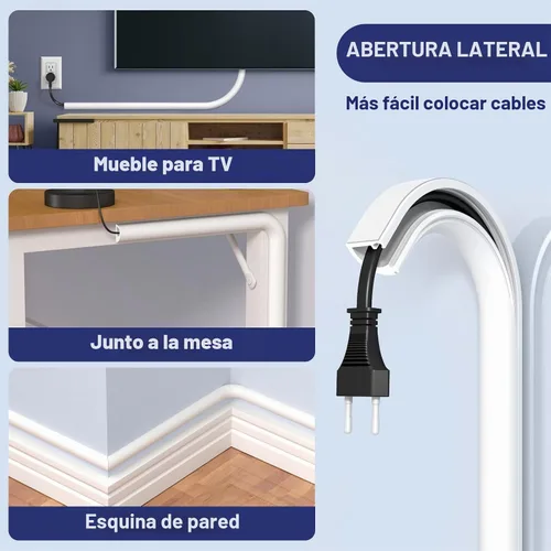 Vista 8 de Ocultador de cable de pared de 78 pulgadas, cubiertas de alambre para cables en la pared, corrector de cables flexible para ocultar cables