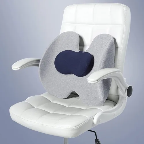 Vista 3 de Almohada de apoyo lumbar para silla de oficina, automóvil, almohada lumbar de espalda baja, cojín de espuma viscoelástica, cojín de respaldo