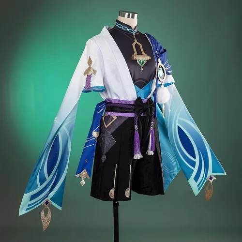 Vista 3 de Genshin Impact Cosplay Jacquard Upgrade Ver Ganyu Aether Zhongli Kaveh Cosplay