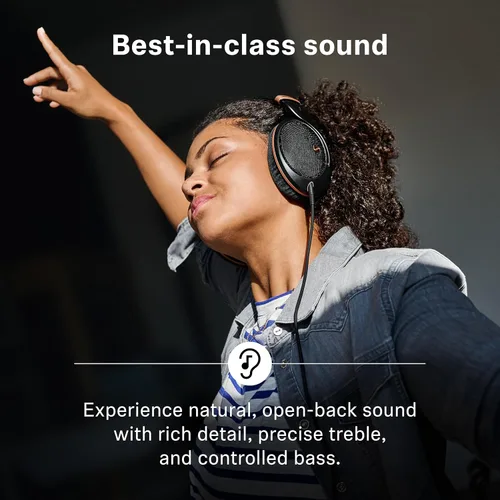 Vista 11 de Sennheiser HD 505 - Auriculares con cable supraaurales con sonido transparente y graves controlados, auriculares de estudio de mayor comodidad