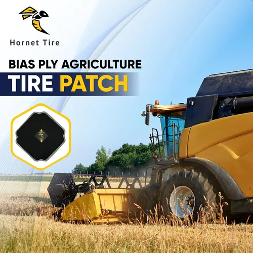 Vista 2 de Hornet Tire Bias Tractor Parche de reparación de neumáticos HTP1 - Parche individual (9 x 9 pulgadas, 4 capas)