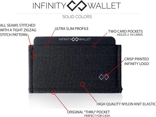 Vista 4 de Infinity Wallet - Cartera minimalista para hombre y mujer.., Caza de ciervos, Bolsillo doble con bolsillo