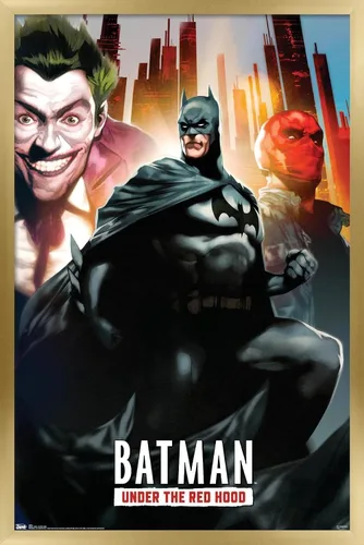 Vista 18 de Trends International DC Comics - Póster de pared de Batman con capucha roja, 14.725 x 22.375 pulgadas, versión enmarcada de madera de granero