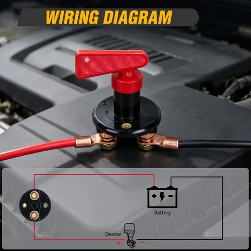 Vista 3 de Nilight Battery Disconnect Switch with Waterproof Key and Cover 12V 24V On Off Battery Master Isolator Cut Off Power Kill Switch for Car Marine Boat