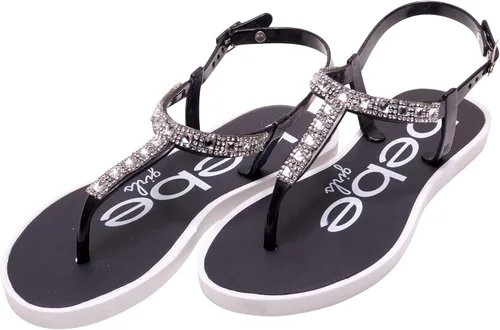 Vista 4 de bebe Sandalias para niña Paquete de 2 sandalias de tanga con diamantes de imitación con hebilla y correa de talón (niño pequeñoniño grande)