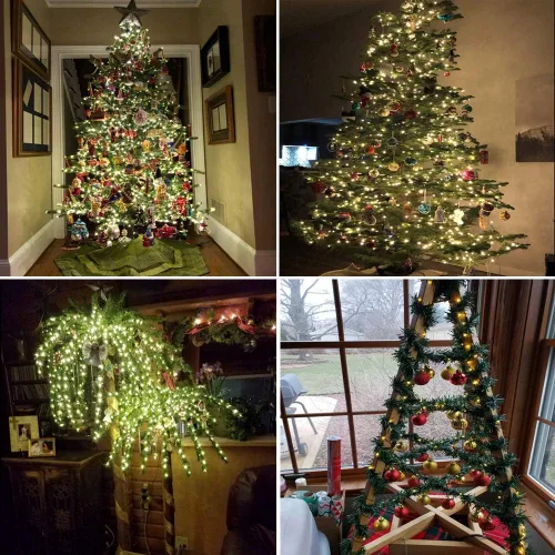Vista 7 de Luces estrelladas que funcionan con pilas, 50 micro LED de 18 pies, blanco cálido, impermeable, árbol de Navidad, corona, boda de bricolaje