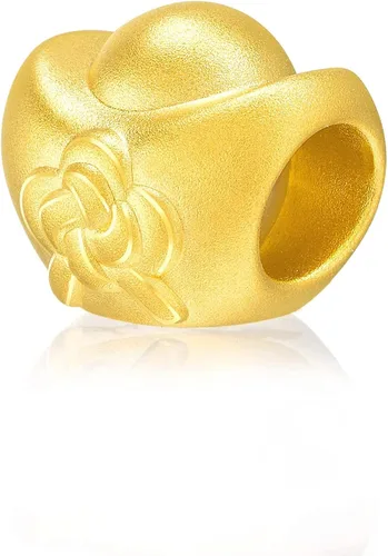 Vista 4 de Chow Sang Sang 90838C - Pulsera de oro macizo de 24 quilates con dije Yuanbao para mujer 999 Metal