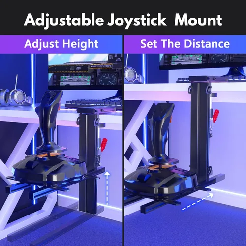 Vista 4 de RACGTING Hotas Mount for Logitech X56X52X52 Pro,No Installation Joystick Mount for Thrustmaster T Flight HOTAST.16000M FCS HOTASTCA Officer Pack