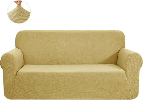 Vista 74 de CHUN YI - Funda elástica de 1 pieza para sillón grande, funda protectora suave de Jacquard con elastano, detalle de cuadros y parte inferior