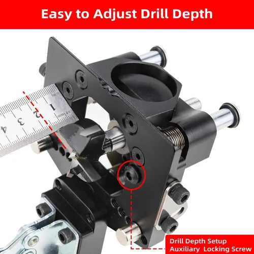 Vista 8 de GOINGMAKE Plantilla de Bisagra Oculta de 3 Ejes Ultra con Guía Extra de Agujero para Tornillo de Bisagra y Abrazadera Rápida, Plantilla de Bisagra