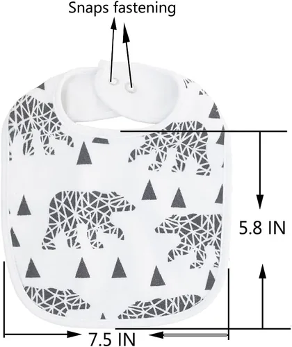 Vista 7 de Maiwa Baberos impermeables de tela de rizo para bebé con broches para recién nacido, baba y dentición para bebé