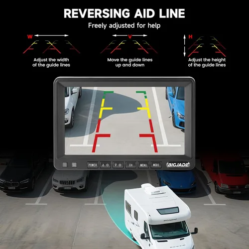Vista 11 de Cámara de respaldo inalámbrica, cámara de respaldo para caravana con monitor HD de 7 pulgadas, sistemas de cámara de respaldo dual para camión