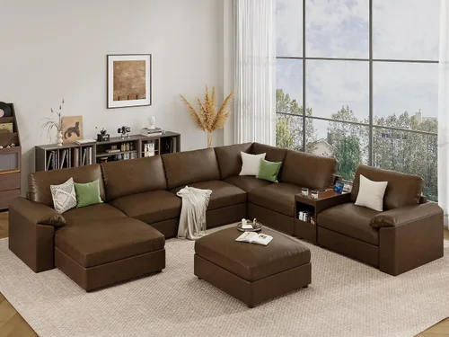 Vista 117 de EASE MOOSE Sofá modular seccional, sofá en forma de U para sala de estar Beige