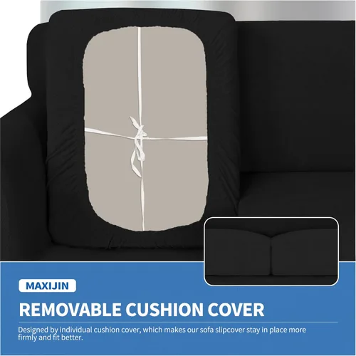 Vista 113 de MAXIJIN 2 piezas de fundas para silla con brazos, funda para silla de sofá para sala de estar, funda elástica para perros para una silla con 1 cojín