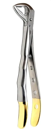Vista 13 de Pinzas universales de extracción dental alemana, para extraer molares inferiores del hueso alveolar, mandíbulas dentadas, hechas de acero inoxidable