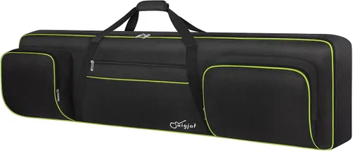 Vista 11 de SNIGJAT Funda para teclado de 49 teclas suave, bolsa de piano con bolsillos acolchados para piezas de instrumentos y accesorios, bolsa impermeable
